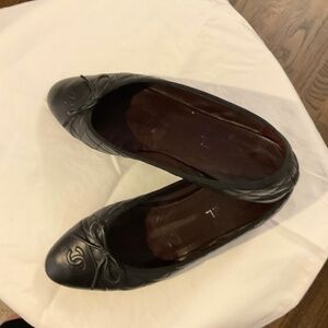 Chanel Quilted Black Balerina Flats Size 42